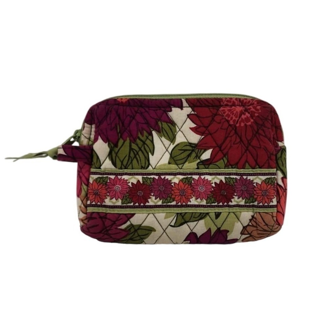 Vera Bradley Makeup Bag Retired Hello Dahlia Floral Pattern vinyl lined EUC